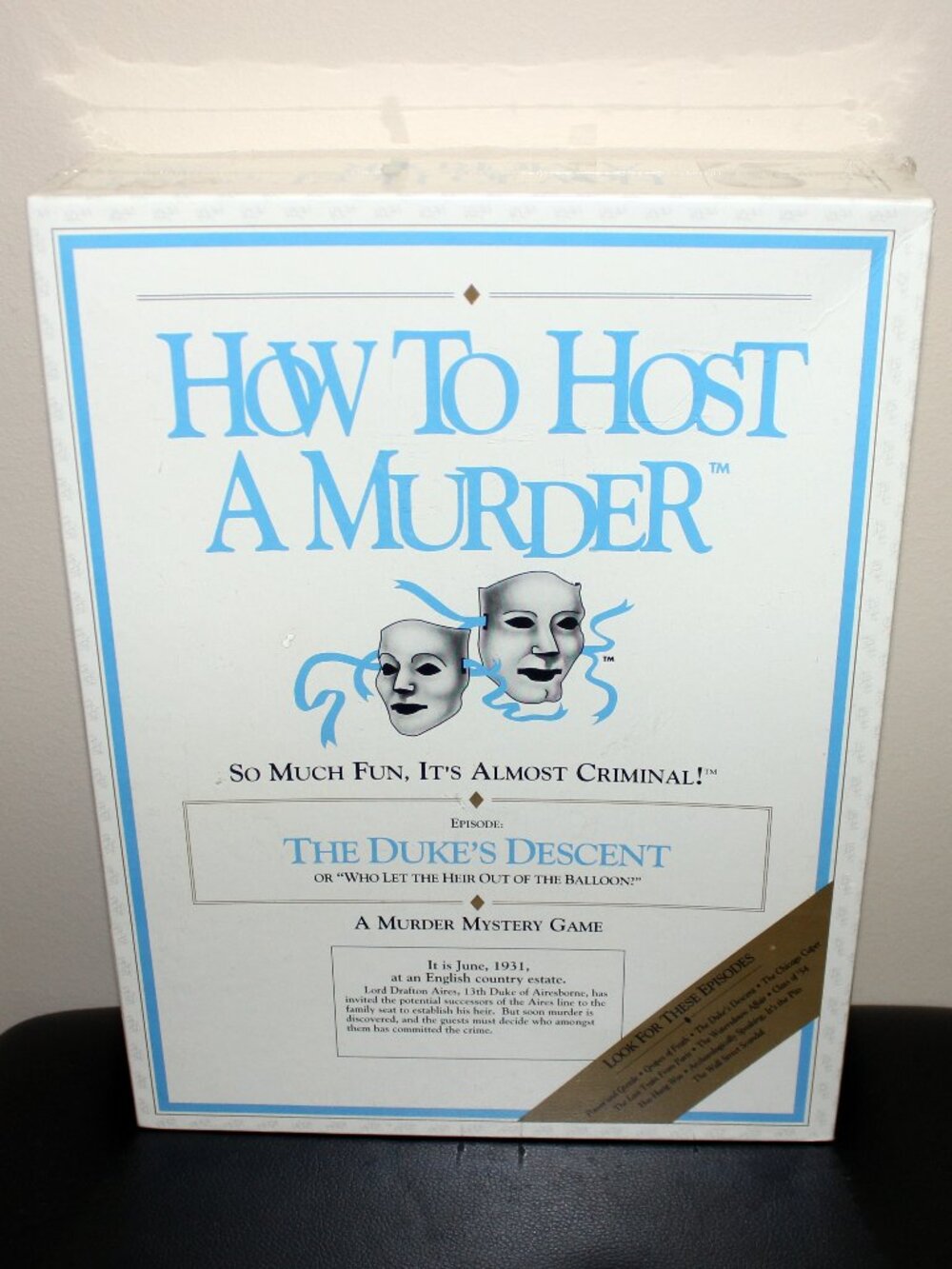 3/$88❤️sealed 1990 How to Host A Murder The Duke's Descent Murder Mystery Game